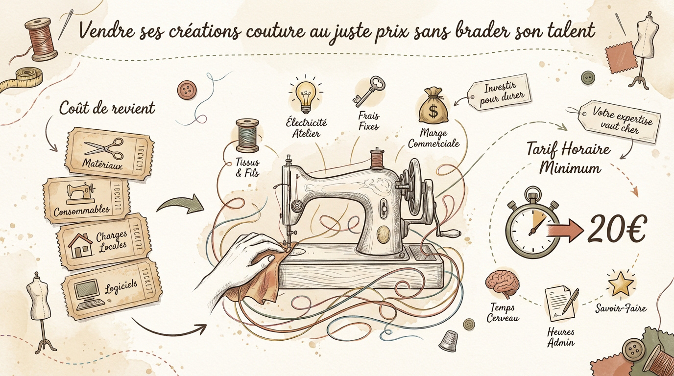 Calculer le prix de revient d'une création de couture professionnelle