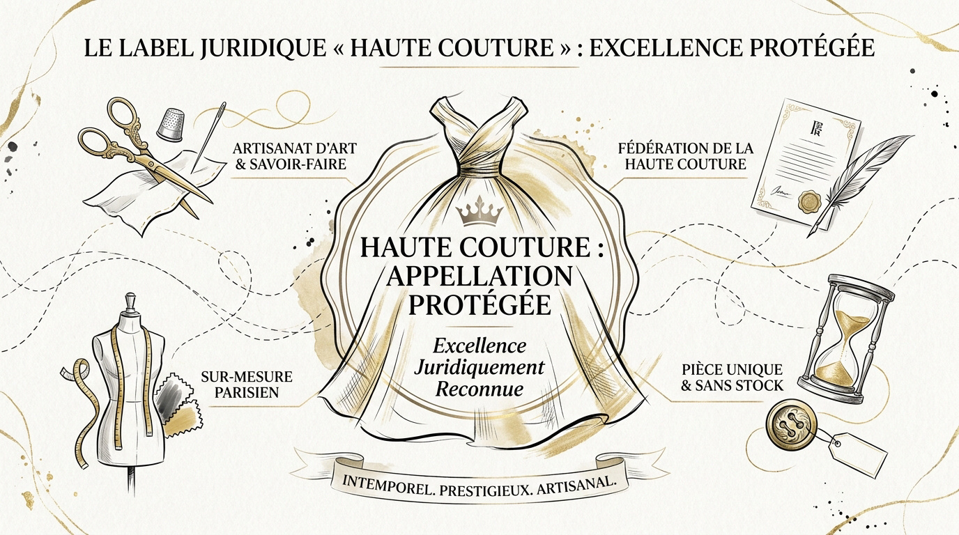 Atelier de haute couture parisien montrant le travail artisanal sur mesure